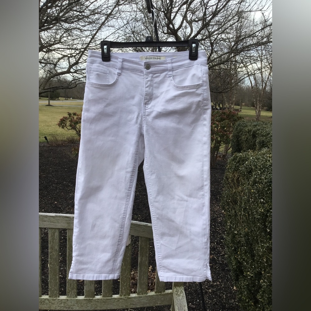 Jones NY SoHo crop white denim jeans pants 4